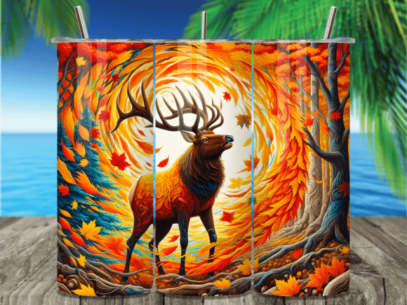 Autumn Deer Fall Leaves Art Tumbler Wrap Review for Local Business Branding