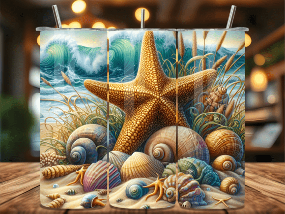 Beach Sand Starfish Tumbler Wrap Design Review