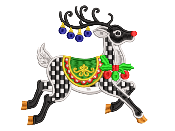 Christmas Reindeer Embroidery Design: A Festive Graphic for Strong Branding