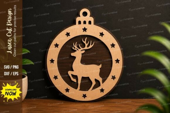 Deer Christmas Ornament Laser Cut SVG: A Versatile Design Asset for Holiday Content