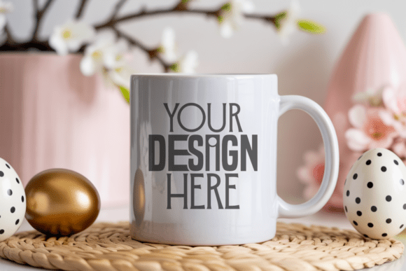 Easter Mug Mockup: A Vibrant Graphic Design Asset for Seasonal Projects