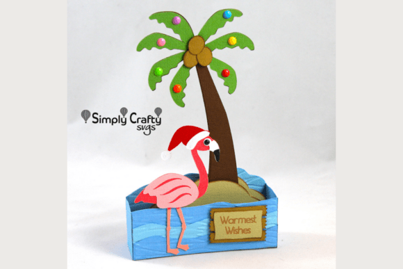 Flamingo Christmas Card SVG for Summer Branding Projects