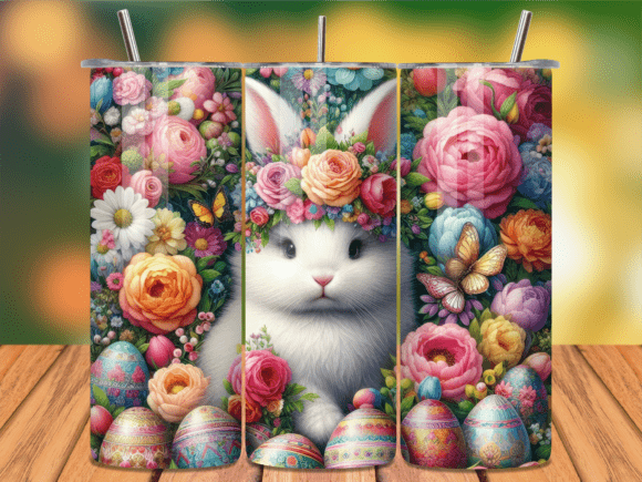 Floral Bunny Spring Easter Tumbler Wrap Review for Branding & Campaigns