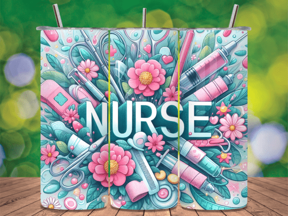 Floral Nurse Life Stethoscope Tumbler Wrap for Creative Projects