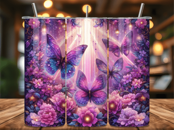 Floral Purple Butterfly Glow Tumbler PNG Review for Real Crafting Projects