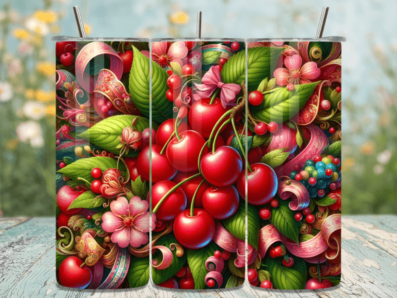 Garden Floral Cherry Valentine Tumbler Wrap: A Versatile Design Asset for Spring Campaigns