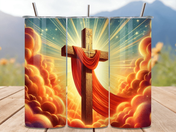 Heavenly Cross Sunset Cloud Tumbler Wrap Review for Digital Sellers
