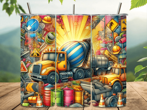 Heavy Equipment Site Scene Tumbler Wrap Review for Real Crafting