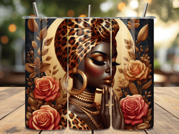 Leopard Print Prayer Woman Tumbler Wrap: A Bold Design Asset for Branding and Merch Projects