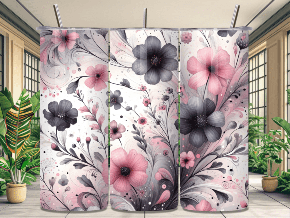 Moody Floral Smoke Flower Tumbler Wrap for Authentic Branding