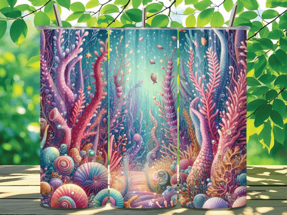 Pastel Coral Reef Tumbler Wrap Design Review