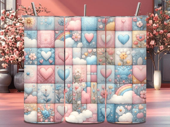 Pastel Kawaii Patchwork Tumbler Wrap Review for Digital Sellers