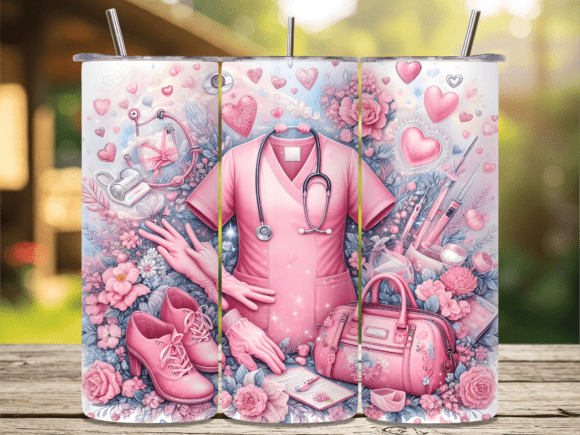 Pink Nursing Gear Essentials Tumbler PNG Review for Commercial Use