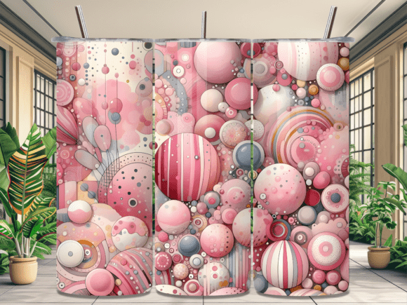 Pink Ornament Sphere Tumbler Wrap for Eye-Catching Branding