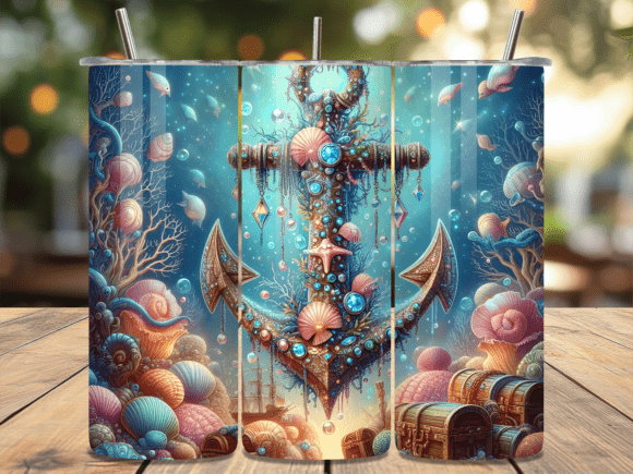 Rustic Anchor Jewels Tumbler Wrap Design: A Polished Editorial Asset for Content Creators