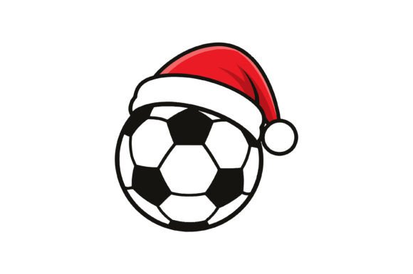 Soccer Ball Santa Hat Icon: A Unique Graphic Design Asset for Creative Crafts