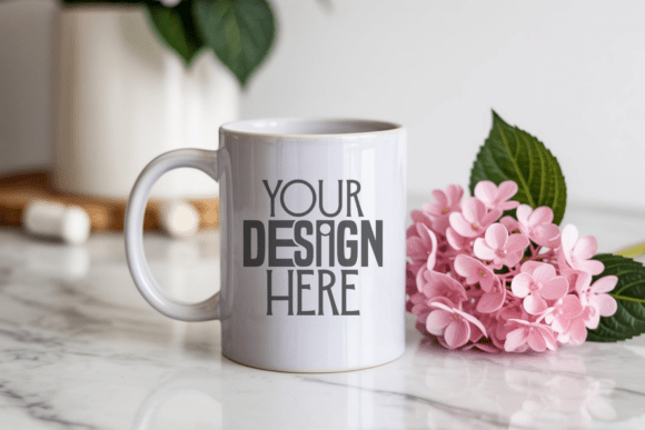 Spring Kitchen Coffee Mug Mockup for Polished Content Publishing