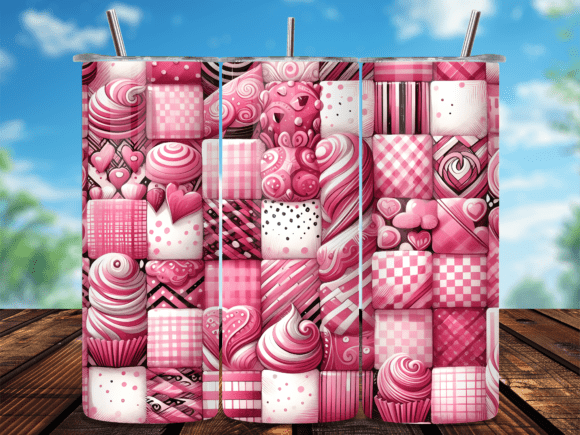 Sweet Cupcake Mosaic Tumbler Wrap Design: A Versatile Branding Asset