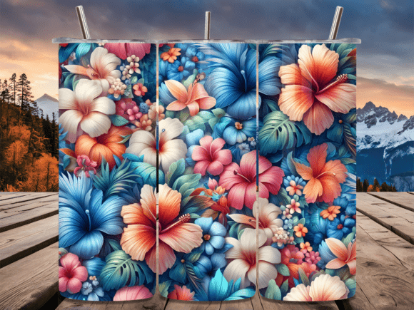 Tropical Hibiscus Flower Beach Tumbler Wrap for Creative Sellers