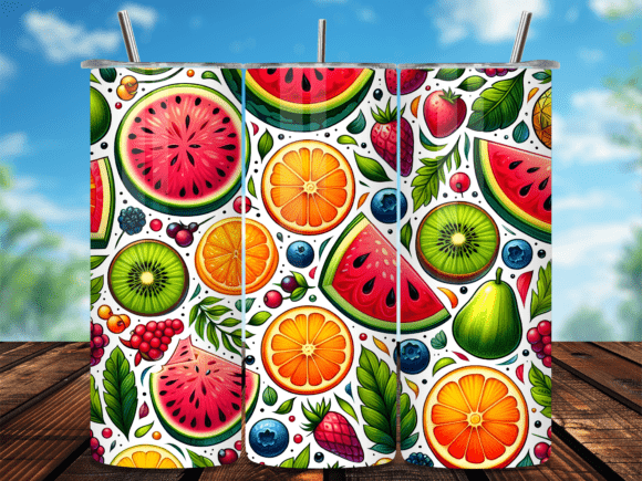 Tropical Mixed Fruit Slice Tumbler Wrap: A Vibrant Design for Creative Sellers