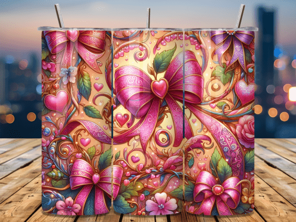 Vintage Heart Bow Boho Valentine Tumbler Wraps: A Designer’s Perspective